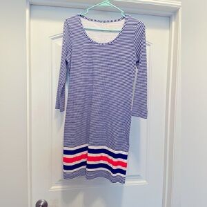 Lilly Pulitzer, blue and orange striped dress